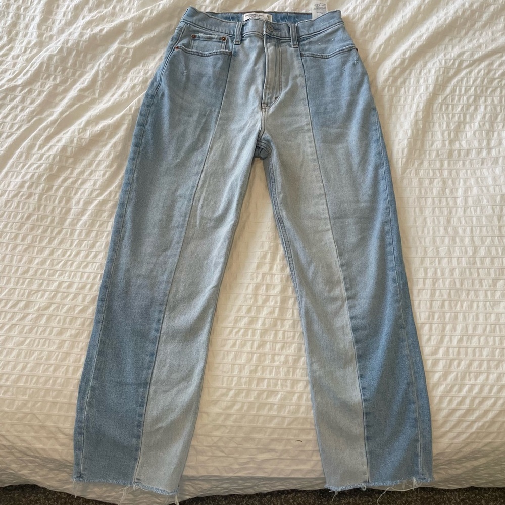 Two-toned Curve Love Ankle Straight Ultra High Rise Jeans